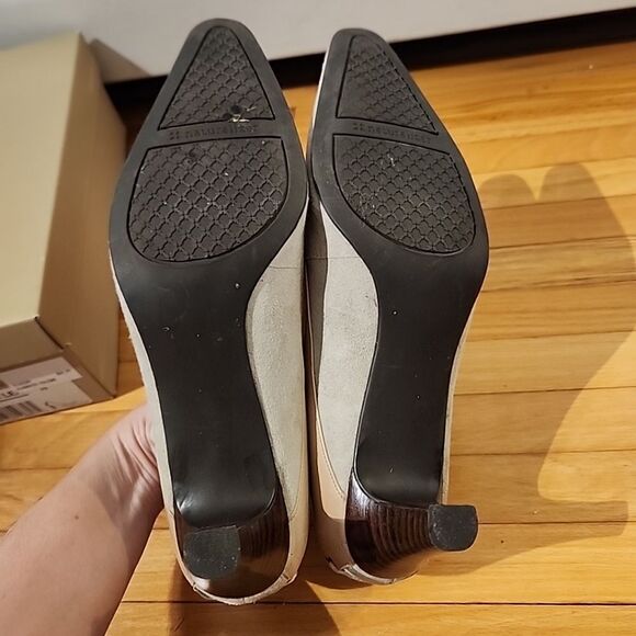 Naturalizer Falcone Alabaster Leather Women's Pumps Beige 7 Narrow - Picture 6 of 9